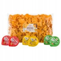 Nachos BBQ 750 g + sos salsa, serowy i śmietanowy