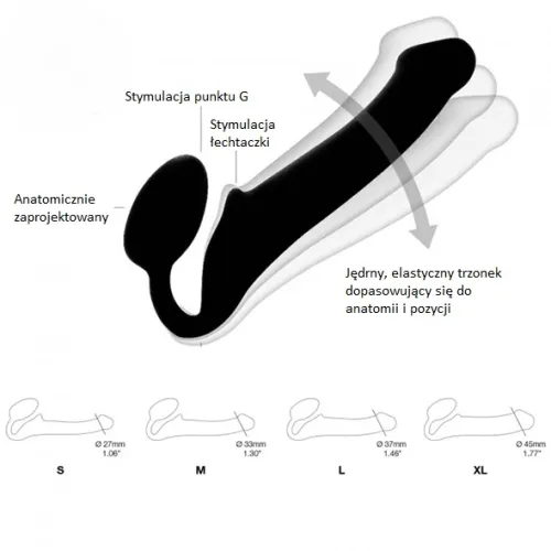 dildo - strap-on-me bendable strap-on black s na Arena.pl