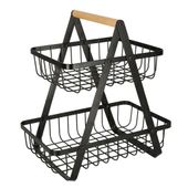 KX4682 Kosz na owoce dwupoziomowy pietrowy metal