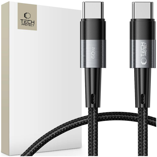 TECH-PROTECT ULTRABOOST TYPE-C CABLE PD60W/3A 25CM GREY zdjęcie 1