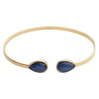 Bransoletka sztywna z Kyanitem w srebrze złoconym