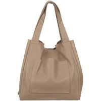 VERA PELLE torebka damska skórzana shopper z saszetką V497 beżowa