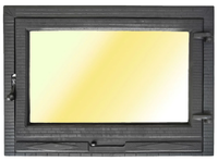 DRZWICZKI ŻELIWNE Z SZYBĄ DO KOMINKA PIECA D1 DRZWI KOMINKOWE