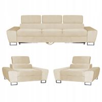 Zestaw mebli wypoczynkowych salonu Bosso Sofa 3os fotele beż Family Meble