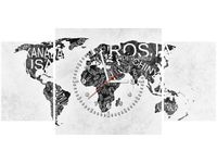 80X40CM ZEGAR MAPA ŚWIATA OBRAZ