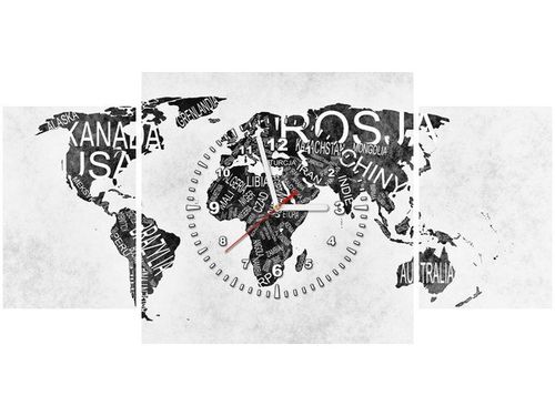 80X40CM ZEGAR MAPA ŚWIATA OBRAZ na Arena.pl