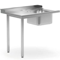 Stół załadowczy do zmywarek ze zlewem 1200 x 700 x 850 mm - LEWY