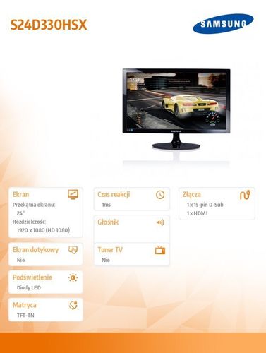 Samsung 24' S24D330HSX na Arena.pl