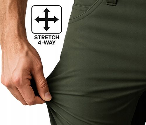 ELASTYCZNE Spodnie ROBOCZE Męskie BHP STRETCH MOCNE OCHRONNE SPANDEX KHAKI na Arena.pl