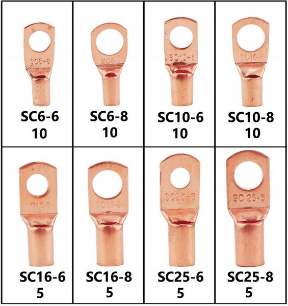 ZESTAW KONEKTORÓW OCZKOWYCH KONEKTOR OCZKOWY NIEIZOLOWANY M6 M8 MIEDŹIANYCH zdjęcie 9
