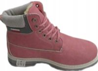 Buty damskie FASHION śniegowce skórzane TRAPERY ociep kożuszkiem r. 39