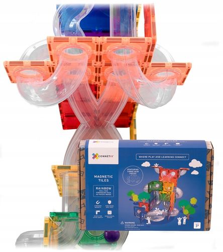 Connetix: klocki magnetyczne edukacyjne kulodrom 66 el. Ball Run Expantion na Arena.pl
