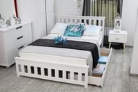 Łóżko drewniane IGA 140x200 BIAŁE + stelaż sypialnia producent