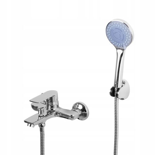 Bateria wannowa ścienna z prysznicem chrom srebrny kran do wanny YOKA na Arena.pl