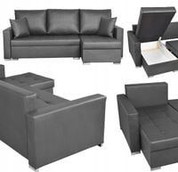 Narożnik rozkładany z funkcją spania ekoskóra Varius rogówka Family Meble