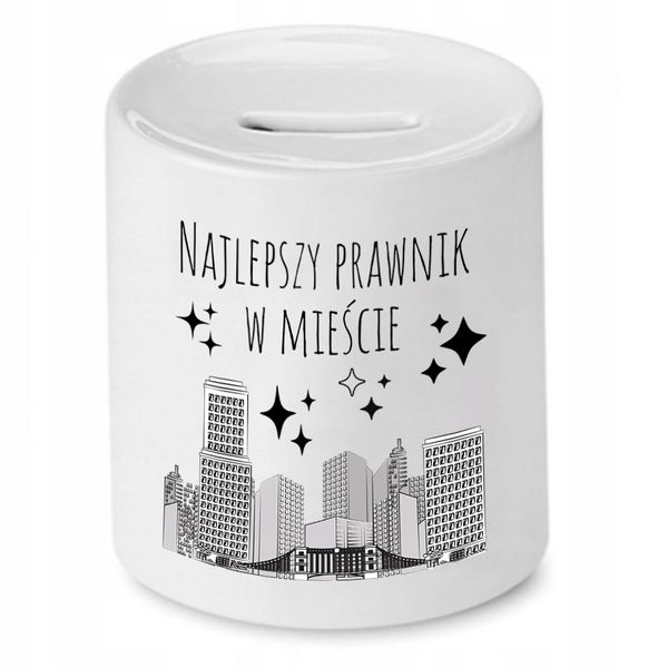 Skarbonka Dla Prawnika Najlepszy W Mieście Prezent Z Nadrukiem Ze Zdjęciem zdjęcie 1