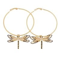 Kolczyki koła z ręcznie malowaną ważką z kolekcji Mystical Moments