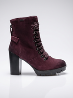 Bugatti Botki damskie - ocieplane na słupku - rozmiar 39 - fioletowy zamsz