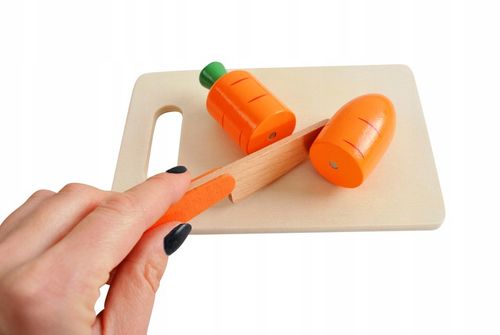 DREWNIANE WARZYWA I OWOCE DO KROJENIA W SKRZYNCE NA MAGNES DLA DZIECI XXL na Arena.pl