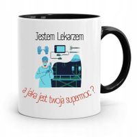 Kubek Czarny Dla Doktora Lekarza Jestem Lekarzem Z Nadrukiem Ze Zdjęciem