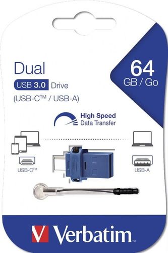 Verbatim Pendrive 64GB USB-C/USB-A czarny/black 49967 na Arena.pl