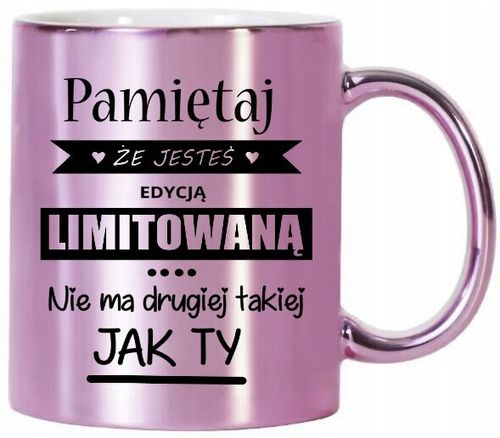 KUBEK RÓŻOWY METALIK PREZENT DLA DZIEWCZYNY KOLEŻANKI ŻONY NA RÓŻNE OKAZJE na Arena.pl