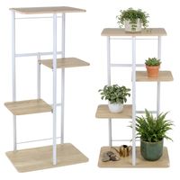 Kwietnik na Kwiaty Rośliny Regał Metalowy Drewniany Stojak z Półkami 74 cm