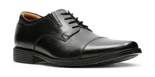 Clarks Półbuty męskie wizytowe - Tilden Cap - rozmiar 40 - Czarny, skóra na Arena.pl