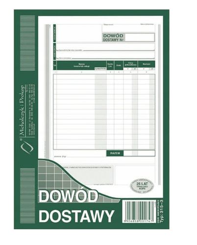 dowód dostawy a5 315-3 na Arena.pl