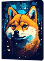 Obraz 70x100cm Lisek w Kosmosie