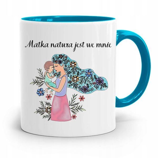 Kubek Błękitny Dla Mamy Matki Matka Natura Prezent Z Nadrukiem Ze Zdjęciem zdjęcie 1