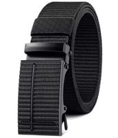 Pasek czarny męski automatyczna klamra do spodni elastyczny