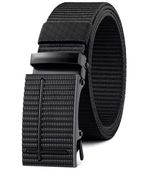 Pasek czarny męski automatyczna klamra do spodni elastyczny