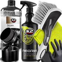K2 NEORIM 1L PŁYN DO MYCIA FELG SZCZOTKA SIGMA DRESSING DO OPON APLIKATOR