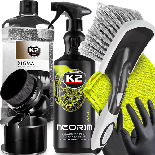 K2 NEORIM 1L PŁYN DO MYCIA FELG SZCZOTKA SIGMA DRESSING DO OPON APLIKATOR na Arena.pl