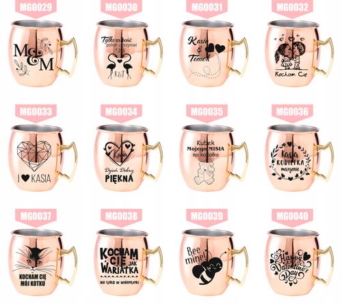 Kubek koktajlowy z uchem ze stali z grawerem PREZENT Z TWOIM IMIENIEM na Arena.pl