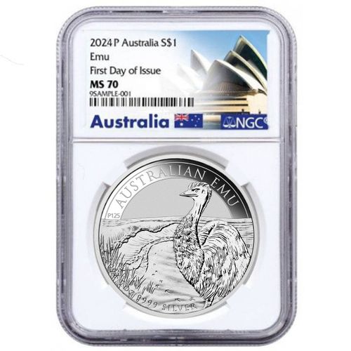 Australijski Emu 1 uncja Srebra 2024 MS 70 NGC First Day of Issue na Arena.pl