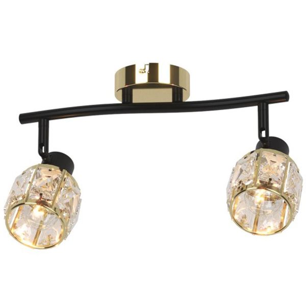 Lampa DESALIA-2 czarno-złota listwa 2xE14 Vitalux zdjęcie 1