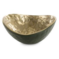 Misa dekoracyjna metalowa PEDRO 22X21X10 ciemnozielona + złota