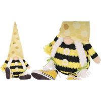SKRZAT GNOM SIEDZĄCY PSZCZÓŁKA 35+6CM W TRAMPKACH DEKORACJA WIOSENNA