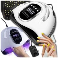 MOCNA LAMPA DO PAZNOKCI HYBRYD ŻELI UV LED SUN X10 MAX LCD Z RĄCZKĄ