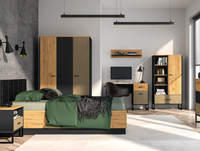 Zestaw Mebli Młodzieżowych 1 Craft Złoty + Czarny + Stal Premium COLLEN ML