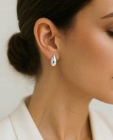 Srebrne Kolczyki 925 Krople Łezki Sople Sztyfty Pełne na Prezent