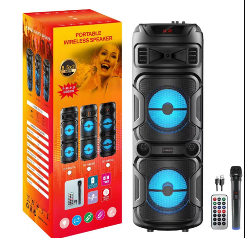 Przenośny głośnik party 2 × 8″ z mikrofonem, Bluetooth 5.0 i LED RGB na Arena.pl