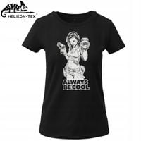 Koszulka Damska T-Shirt HELIKON ABC GIRL Bawełniana Na co dzień Czarna L