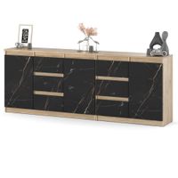 Komoda Pojemna Duża 6 Szuflad 200cm Salon Sypialnia Sonoma San Sebastian