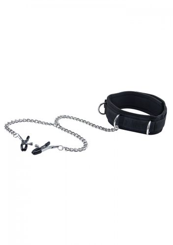 velcro collar with nipple clamps   with adjustable straps na Arena.pl