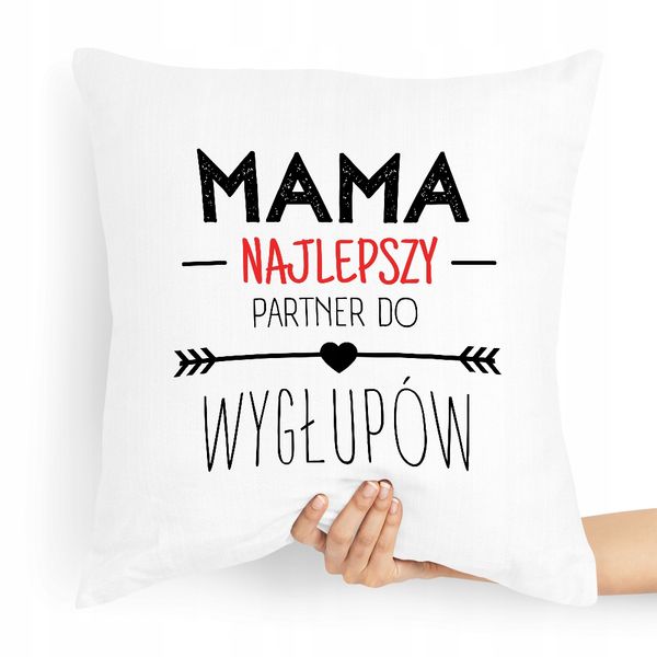 Poduszka Prezent Dla Mamy Najlepszy Partner Z Nadrukiem Ze Zdjęciem zdjęcie 1