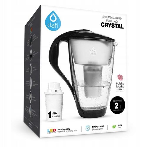 Dzbanek filtrujący szklany Dafi Crystal LED CZARNY na Arena.pl