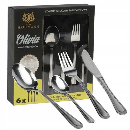 ZESTAW SZTUĆCÓW 24 EL 6 os komplet sztućce pudełko na Arena.pl
